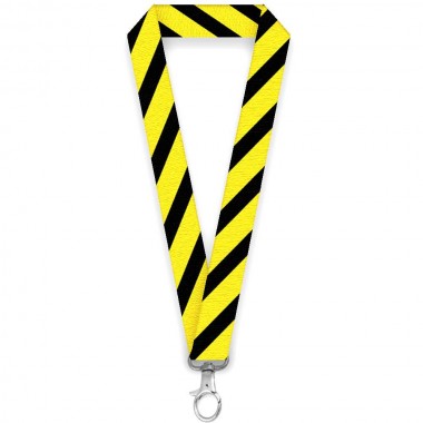 Lanyard personalizat galben cu dungi negre
